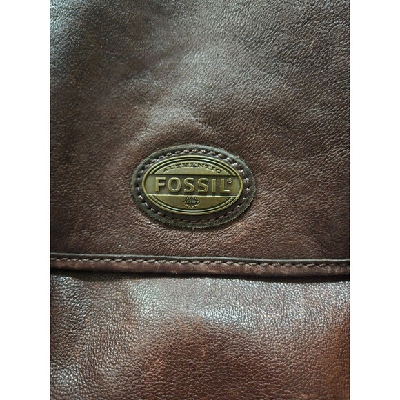 Vintage Fossil Brown Leather Large Messenger Cross Body Bag - Picture 4 of 13